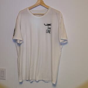 Nine Line Men's Military Helicopter Graphic T-Shirt White Cotton XL